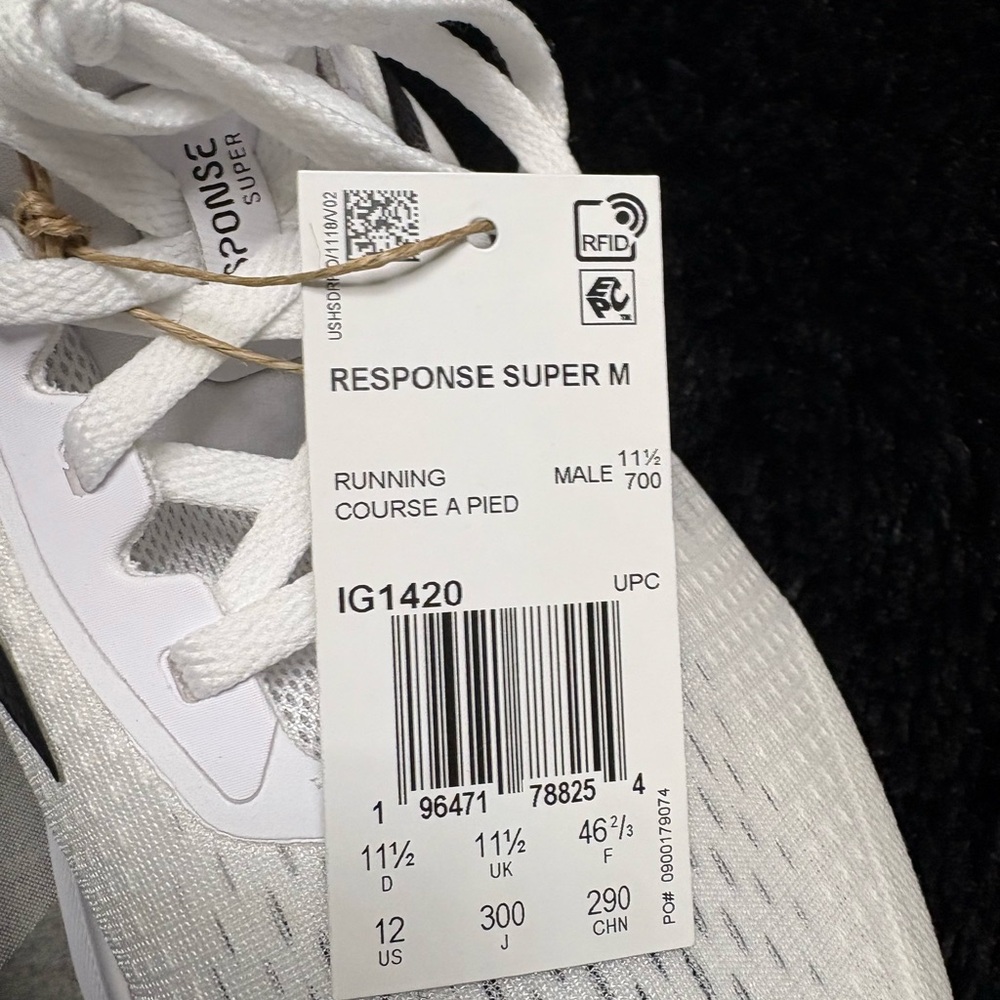 adidas Response Super White and Black Athletic Shoes - Picture 4 of 6
